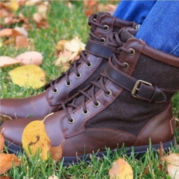 UGG Kesey Chestnut Lace Up Wool Lined Waterproof Boots Sz 7.5 - Picture 2 of 16